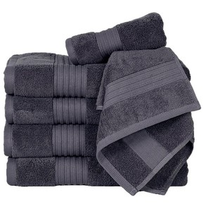Ensemble de serviettes Mofisi 6 pièces 100% coton gris, serviettes de bain personnalisées, GSM durable, ensembles de salle de bain - Product Image 5