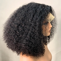 Perruque sans colle en cheveux humains bouclés et volumineux, densité 250%, avec closure en dentelle HD 5x5 et lace front transparente 13x4, en cheveux indiens bruts