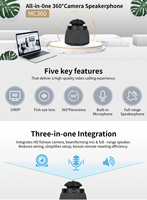 Caméra de conférence tout-en-un 360 ° 1080P USB Speakerphone Beamforming Mic 3m Voice Pickup Plug & Play Système de vidéoconférence