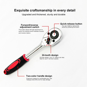 Llave de Trinquete Combinada y Llave de Trinquete de Liberación Rápida, 24/72 Dientes, Acero CR-V, Herramientas Manuales para Reparación de Automóviles - Product Image 2