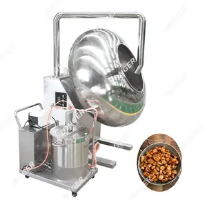 Best Price Automatic Coated Popcorn Nut Seed Making Candy Small Sugar Chocolate Peanut Powder Coating Machine For Sale