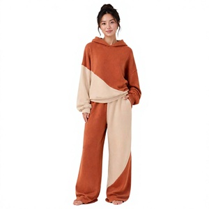 Customizable Plus Size Two Piece Sports Breathable Lightweight 100% Cotton Winter Streetwear Tracksuit <b>Women's</b> High Quality - Product Image 1