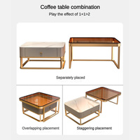 Meubles de salon design minimaliste pas cher prix table centrale en verre blanc table basse de luxe moderne avec tiroir pour la maison