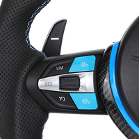 Volant en cuir semi-cuir et fibre de carbone avec boutons bleus M1 M2 pour BMW F10 F20 F21 F30 M3 F80 M4 F82 M2 F87 X5 E70 E71 E90 E92