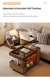 NKAHS Modern Wood Living Room <b>Cabinet</b> with Storage Shelves and Wheels for Sofa Side Use - Product Image 5