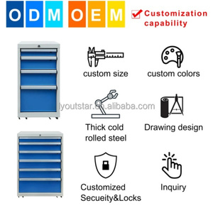 Large Universal <b>Locking</b> Rolling Metal Tool <b>Cabinet</b> with Adjustable Shelves & Multi-Storage Customized OEM Support - Product Image 4