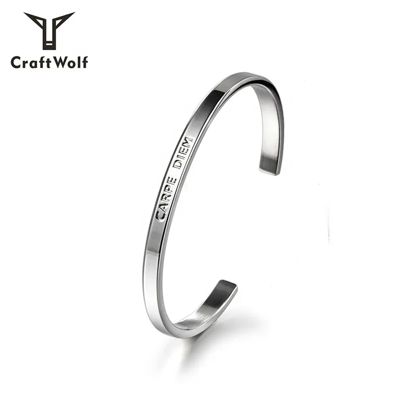 Pulseira personalizada lobo de prata e ouro, bracelete de titânio aço inoxidável 316l