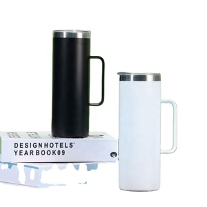 แก้วกาแฟสแตนเลสเก็บความร้อนขนาด 20 ออนซ์ พร้อมฝาและหูจับ - แก้วกาแฟแบบสุญญากาศสำหรับแคมป์ปิ้ง - Product Image 4