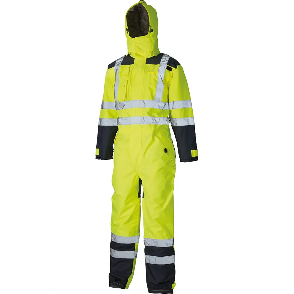 視認性の高い雨の安全カバーオール裏地付きワーククラス3カスタムロゴ付き防水反射スーツ