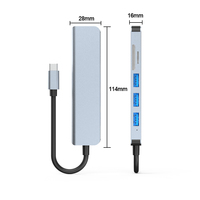 Hub USB C 6 en 1, HDMI 4K, USB 3.0, 2 USB 2.0, Lector de Tarjetas SD y TF, Adaptador Tipo C, Base de Conexión para Laptop, Teléfono Android y TV