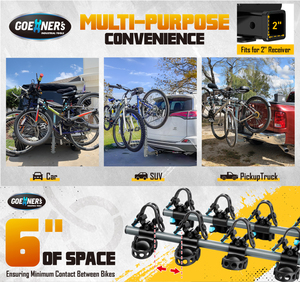 Porte-vélos arrière détachable en acier au carbone personnalisable <span class=keywords><strong>pour</strong></span> voitures/SUV/camions/vélos/remorques – Fixation sur <span class=keywords><strong>attelage</strong></span> <span class=keywords><strong>pour</strong></span> bagages - Product Image 6