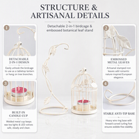 Ornements décoratifs pour table de salle à manger, porte-bougie créatif en fer en forme de cage à oiseaux, style rétro européen, pour Noël