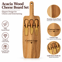 Planche à charcuterie en bois personnalisée, vente en gros directe usine, avec 3 couteaux à fromage, supports vierges pour gravure laser, pour détaillants de produits alimentaires gastronomiques