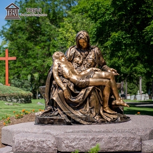 Statua della Pietà in Bronzo Personalizzata all'Ingrosso, Scultura della Madonna che Abbraccia Gesù, Gruppo della Lamentazione per Chiesa, Giardino Commemorativo, OEM - Product Image 2