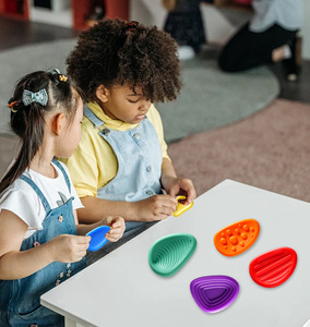 Textured Sensory <b>Fidget</b> Stones 6PCS Silicone Worry Stones for Kids Adults Stress Relief Tactile Hand Toys Portable Calm Gifts - Product Image 3