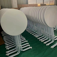 Table de Cocktail Ronde Pliante en Plastique Durable pour Fêtes en Plein Air, Design Moderne, Vente en Gros