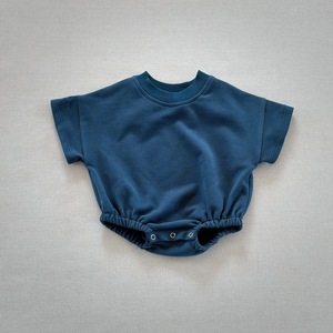 Mono de bambú y elastano unisex de manga corta para recién nacido, pelele de bebé con botones a presión, pijama enterizo <span class=keywords><strong>s</strong></span>ólido para bebé, venta al por mayor - Product Image 2