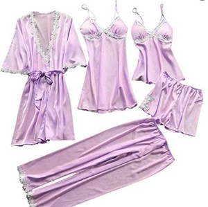 Pyjama sexy 5 pièces <span class=keywords><strong>pour</strong></span> <span class=keywords><strong>femme</strong></span>, <span class=keywords><strong>robe</strong></span> <span class=keywords><strong>de</strong></span> mariée d'été à manches mi-longues, <span class=keywords><strong>grande</strong></span> <span class=keywords><strong>taille</strong></span>, multicolore, multiformat, tenue <span class=keywords><strong>de</strong></span> nuit <span class=keywords><strong>pour</strong></span> la maison. - Product Image 6