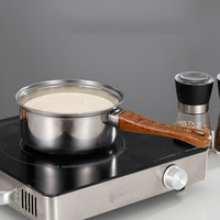 Ensemble de casseroles en acier inoxydable avec revêtement en bakélite marron, vente chaude