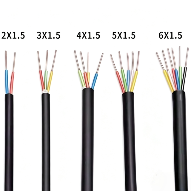 Oxygen-free Copper KVV Control Cable, 2/3/4/5/6*1.5 Mm², Multi-core, for Secondary Circuits in Distribution Boards