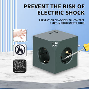 GS Modern EU Cube Multiprise avec 3 Prises 2 Ports USB a Prise électrique multi-prise standard européenne Prise d'extension PD20W - Product Image 5