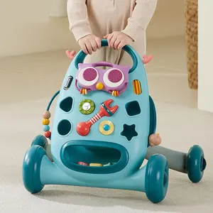 Tablero de dibujo de plástico multifunción para niños pequeños, juguete educativo con ruedas, aprendizaje Musical, andador