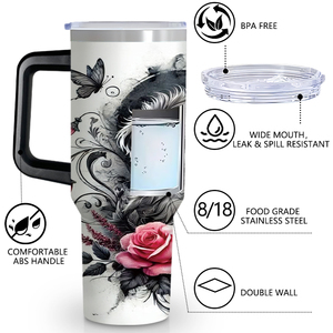 Vaso de Acero Inoxidable de 30 oz con Asa, Personalizado con Impresión UV, Diseño de Pareja Maltesa, Envío Gratis desde Almacén en EE. UU., para Amantes de los Perros - Product Image 3