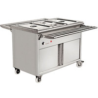 Commerciële elektrische roestvrijstalen bain-marie toonbankkast met wielen, afmetingen aanpasbaar voor hotels en restaurants
