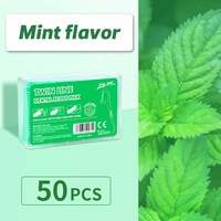 Fil dentaire double brin aromatisé aux fruits en boîte, 50 pièces, fil fin haute tension, cure-dents en fil dentaire