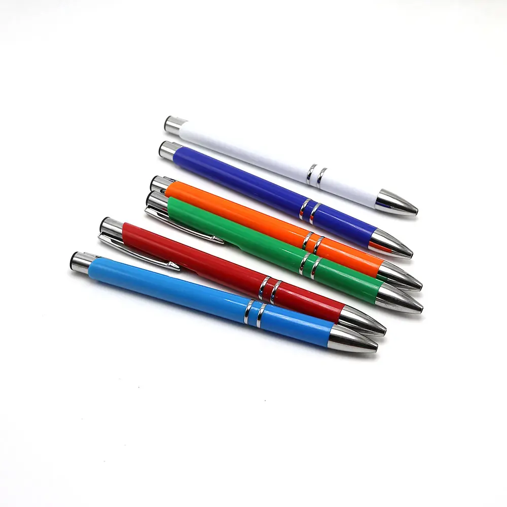 Grosir pena plastik Press murah promosi untuk pulpen iklan cetak Logo pelanggan