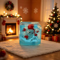 Cube de Noël en maltose transparent de 3,5 cm, cube anti-stress en TPR, mini jouet à presser pour soulager le stress avec logo personnalisé