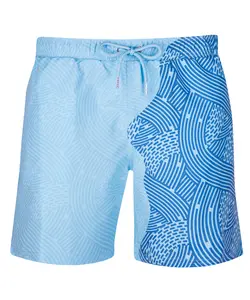 กางเกงว่ายน้ำเปลี่ยนสีได้สไตล์ฮอต,กางเกงชายหาดชายไซส์ใหญ่ตามอุณหภูมิไว