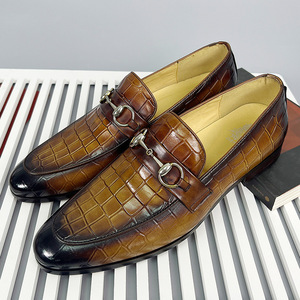 Mocasines de Cuero Genuino para Hombre, Punta Cuadrada, Sin Cordones, Antideslizantes, para Oficina, Carrera, Todas las Temporadas, Zapatos de Vestir - Product Image 3