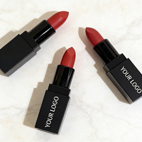 Lápiz Labial Vegano Mate Personalizado de Bajo Pedido Mínimo, Proveedor de Lápiz Labial Rojo Mineral de Lujo, Altamente Pigmentado, Resistente al Agua y de Larga Duración, Marca Privada