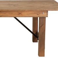 Table pliante rectangulaire en bois marron pour événements, mariages, jardins et repas, 180-270 cm, modèle populaire pour usines