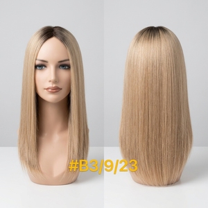Vente en gros usine : Topper 3x5 mono noué à la main, blond avec mèches, en cheveux humains vierges non traités, postiche confortable pour l'été, pour cheveux clairsemés - Product Image 1