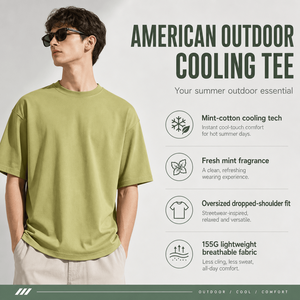 Camiseta de algodón Smoothie Mint para hombre, 155GSM, tacto fresco, ligera, manga corta, transpirable, informal, cuello redondo, para verano, OEM - Product Image 4