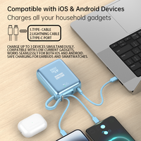 Cargador de Viaje 3 en 1 de 45W con Carga Rápida y Cable Integrado, Batería Externa Portátil de 20000mAh para iPhone 17 Pro Max