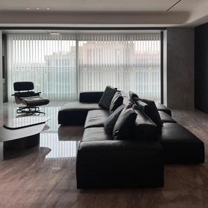 Modular Leather Sofa Square Microfiber <b>Black</b> Alien Design Living Room Furniture - Product Image 2