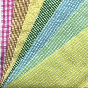<span class=keywords><strong>Tissu</strong></span> en polyester à carreaux gingham bulle 85GSM 140CM pour chemise - Product Image 1