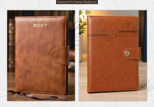 Cuaderno Simple con Cubierta de PU, Diario B5, Encuadernado con Hilo, Marcapáginas de Cinta, Logotipo Personalizado, Regalo Corporativo Duradero - Product Image 3