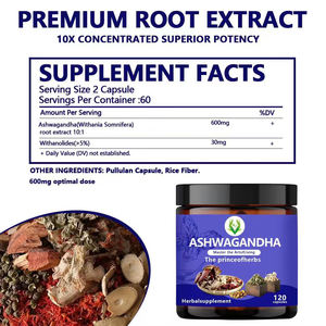 Cápsulas de extracto de Ashwagandha Withanolides de hierbas naturales de etiqueta privada que apoyan la salud inmunológica Cápsulas de raíz de Ashwagandha - Product Image 2