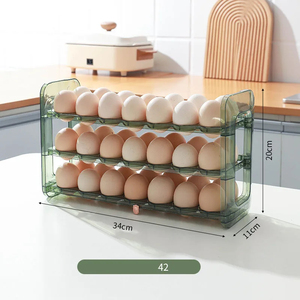 Porta-uova da cucina per animali domestici Organizer vassoio scatola di conservazione per uova <span class=keywords><strong>frigorifero</strong></span> cassetto tagliente - Product Image 4