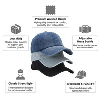 Casquette de baseball en jean vintage de luxe personnalisée avec logo, patch PVC, broderie à la main, douce, réglable, formelle et décontractée, style Papa