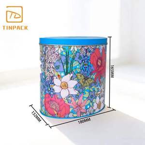 กระป๋องดีบุกทรงรีพิมพ์ลายตามสั่งขายส่งขนาดใหญ่, ถังใส่ป๊อปคอร์นโลหะเกรดอาหารสำหรับงานปาร์ตี้, กล่องเก็บขนม - Product Image 1