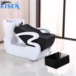 Kisen Offre Spéciale : Fauteuil de lavage capillaire avec bac à shampooing intégré, finition dorée, pour salons de beauté et instituts capillaires, avec service complet - Product Image 1