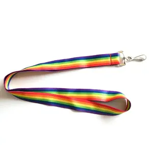 Lanyard Abzeichen halter Regenbogen gestreifte Flagge Lanyard Schlüssel anhänger für Handy Lanyard