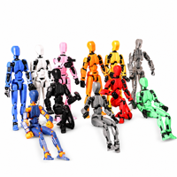 Figura de Robot Impresa en 3D con Espada Iluminada con LED, Modelo Articulado Multiarticulado, Decoración Luminosa para Escritorio, Juguete Antiestrés