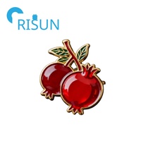 Broches en émail personnalisées en gros, motif grenade rouge, broches en émail de fruits d'automne, broches en émail métallique avec strass, broches en émail motif fruit de la guava