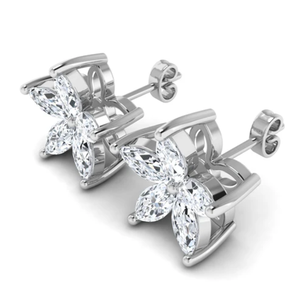 ต่างหูเพชรทรงมาร์คีส์ รุ่น RATAN JEWELS เพชรเลี้ยงในห้องปฏิบัติการ ทองคำขาว 14K ความใส VVS รูปทรงดาว ขายส่งเครื่องประดับสำหรับผู้หญิง - Product Image 3